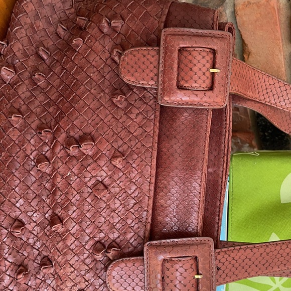 Perkins hobo tote leather snake skin texture - Picture 2 of 8